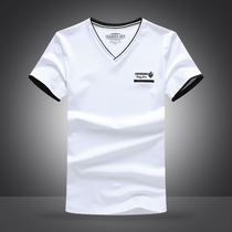 2) Modal Men's Short Sleeve T-Shirt 2022 Summer New Ice Silk Ice V-neck Long Sleeve Bottoming Shirt Spring Autumn