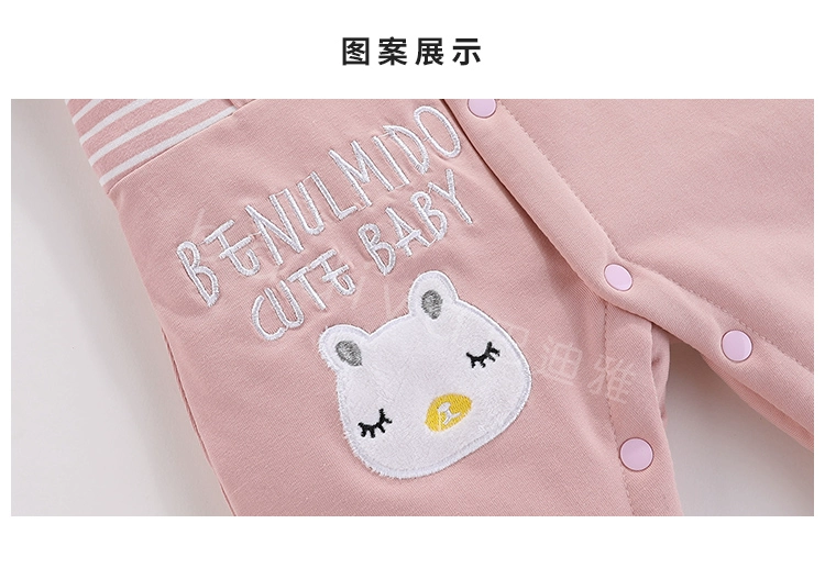 Net Red Baby Full Moon Siamese Quần áo mùa thu Nữ Baby Harajuku Giữ ​​mùa xuân Mùa đông mùa đông Nam sơ sinh Áo khoác ngoài - Áo liền quần