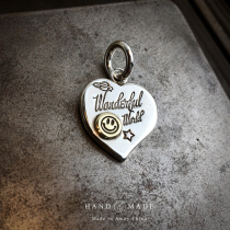 UNEND brand silversmith Ahao new handmade sterling silver peach heart pendant ampjapan smiley face bwl pendant