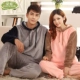 Mùa đông dày đôi phim hoạt hình đồ ngủ dài tay thiết lập flannel nam và nữ đồ ngủ dày san hô lông cừu dịch vụ nhà đồ pijama