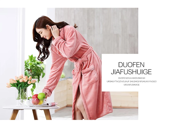 Mùa thu và mùa đông gợi cảm dễ thương áo choàng tắm lông cừu san hô Flannel dày áo dài tay áo ngủ nữ ấm áp dịch vụ nhà pijama dài tay