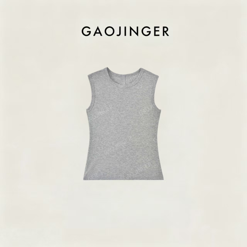 Gaojinger Tencel Wool French Round Neck Sleeveless Vest Women's Slim Fit Versatile Top Women's Xyy26963Pb Gaojinger Tencel Wool French Round Neck Sleeveless Vest Women's Slim Fit Versatile Top Women's Xyy26963Pb