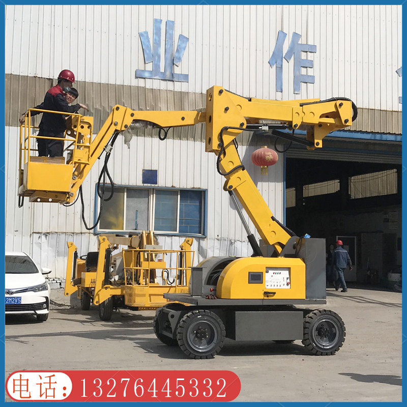 Fully self-propelled crank arm lift 18m mobile aerial work lift platform diesel-electric dual-purpose climbing vehicle