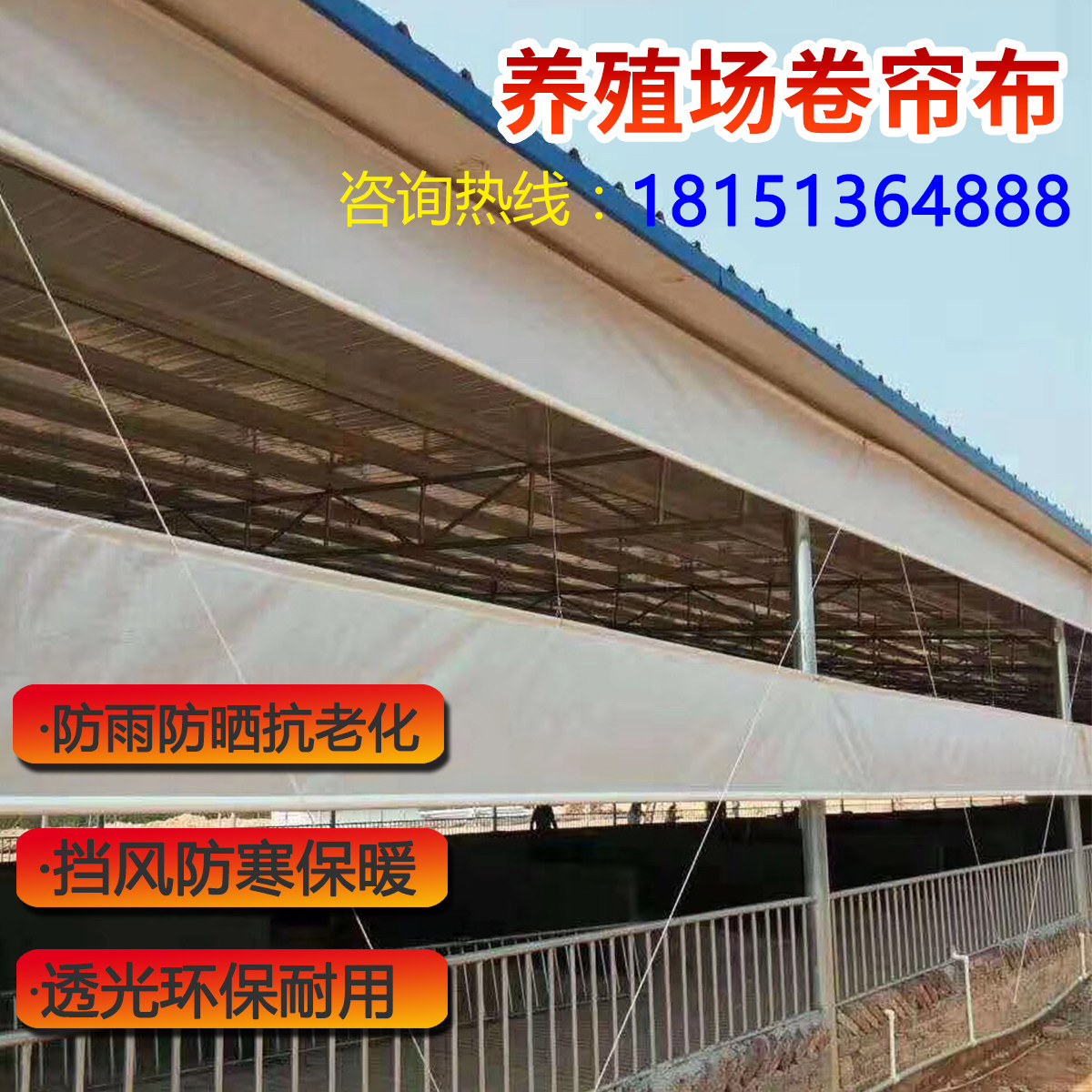 Lifting White Transparent PE Anti-Rain Cloth Farm Rolls Cord Fabric Pig Farm Rolls Cord Fabric Anti-Chill Warm Canvas Tarpaulin