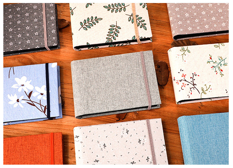 Family photo album album 6 inches 100 sheets black bottom inner page interstitial book small fresh cloth commemorative book