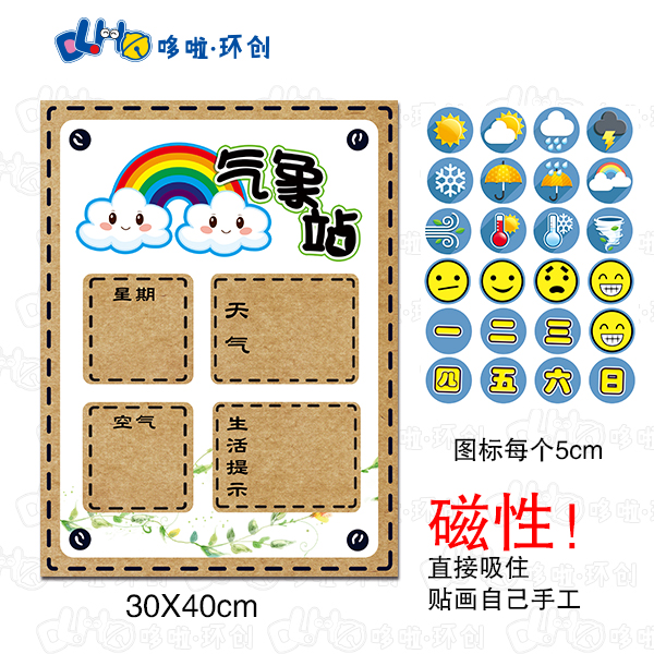 Kindergarten weather forecast barometer science district records weather weather wall weather early to know magnetic stickers custom 07