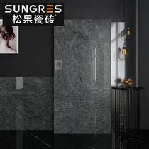 Dark large size living room floor tiles All-body marble tiles Large tiles TV background wall wall tiles 700x1400