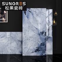 Blue large size floor tile 750x1500 living room whole body marble tile large tile TV background wall wall tile