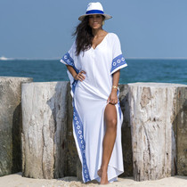 New resort beach Beach beach suntan clothes loose size cotton bikini swimsuit coat gown dress women