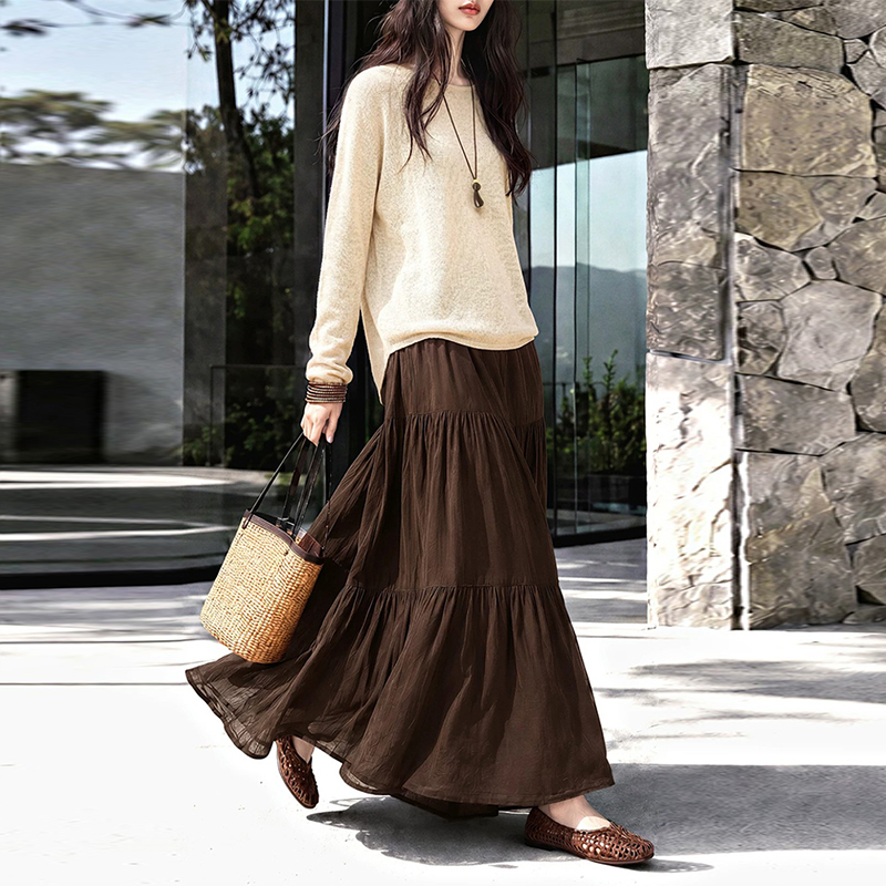Mk Tencel Linen Fashion Suit for Women 2026 Autumn Super Stylish and Elegant Floral Yarn Knitwear Two-Piece Set