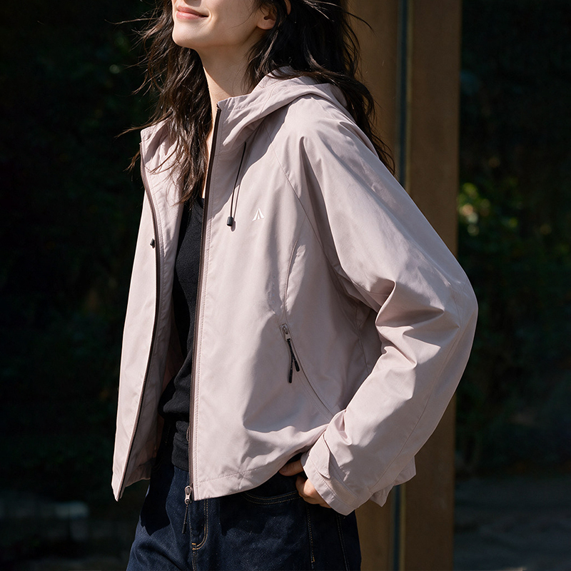 Mk Three-Proof Casual Color-Blocked Round-Neck Jacket for Women, New Autumn Lightweight Outdoor Camping and Hiking Top