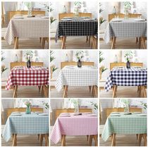 PVC tartan tablecloth Waterproof anti-scalding and oil-proof wash-in table cloth Fabric net red ins student coffee table Nordic tablecloth