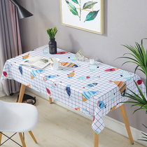 PVC waterproof desk tablecloth net red ins wind student rectangular small checkered plaid writing desk small fresh cover cloth