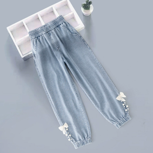 Летние тонкие штаны, детские джинсы, средство от комаров, летняя одежда, подходит для подростков