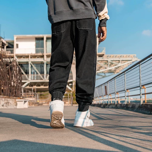 Осенние черные джинсы, штаны, большой размер