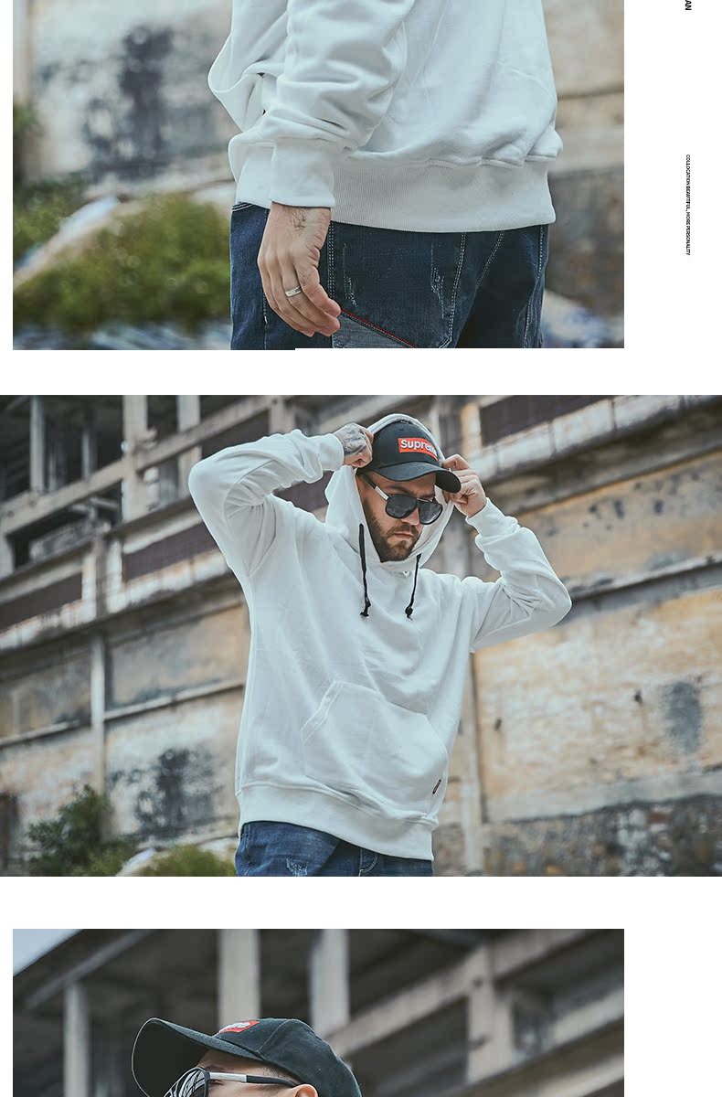Dệt Tide thương hiệu quần áo nam size lớn mùa thu cộng với phân bón cộng với áo len mũ len Đại Liên áo béo nam giản dị áo hoodie nam form rộng