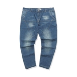 Летние штаны, синие джинсы для отдыха, большой размер