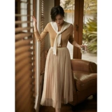 Осенний демисезонный базовый приятный телу комплект, ретро трикотажный свитер, 2020, свободный крой, высокий воротник