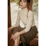 Осенний демисезонный базовый приятный телу комплект, ретро трикотажный свитер, 2020, свободный крой, высокий воротник