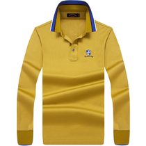 2019 middle-aged mens long-sleeved t-shirt dads top new autumn lapel business casual polo shirt