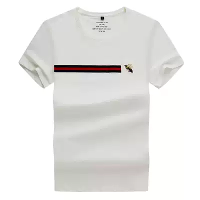 International big name men's short sleeve T-shirt 2020 little bee embroidery round neck loose half sleeve ice silk cotton linen T-shirt men