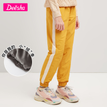 Desa childrens clothing girls trousers 2021 Winter new childrens sports leisure Joker girls trousers