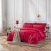 Carolina dệt bông denim giường cưới màu đỏ kết hôn giường 1.8m lanh chăn - Bộ đồ giường bốn mảnh bộ chăn gối Bộ đồ giường bốn mảnh