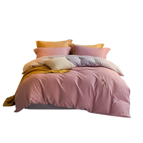 Luolai Home Textiles autumn and winter pure cotton three-piece set pure cotton brushed thickening simple bed sheet quilt cover four-piece set