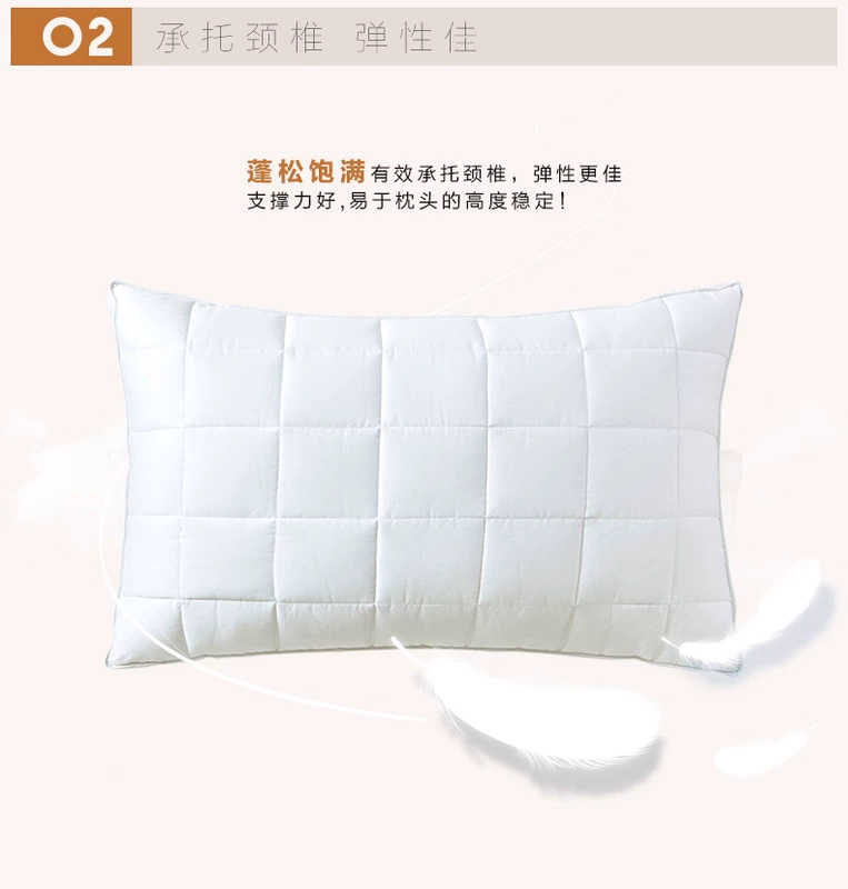 Luolai nhà dệt giường đơn gối gối xuống lông ngỗng xuống gối mềm chính hãng cặp đơn bắn 2 - Gối gối cao su non