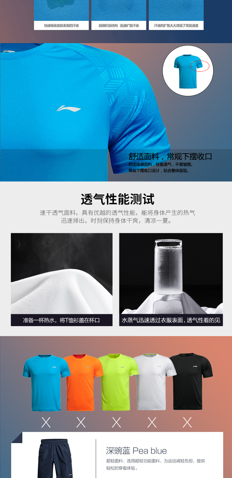 Li Ning quần short nam 2018 mùa hè mới ánh sáng và thoáng khí nhanh khô tie với năm điểm thể thao quần pocket với dây kéo quần đùi tập gym