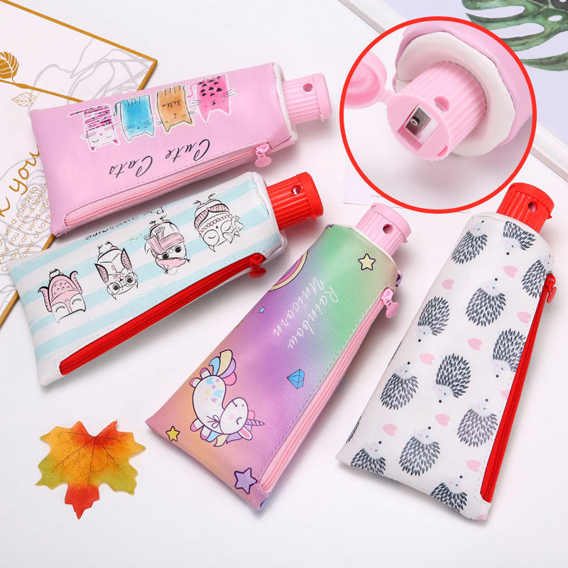 ins day series pen bag for boys and girls elementary junior high school kindergarten Korean version Jane about large capacity canvas cute lead box