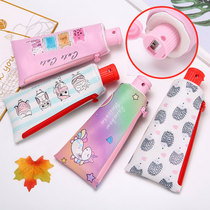 Ins Japanese pencil case for boys and girls elementary school junior high school kindergarten Korean version of simple large-capacity canvas cute lead box