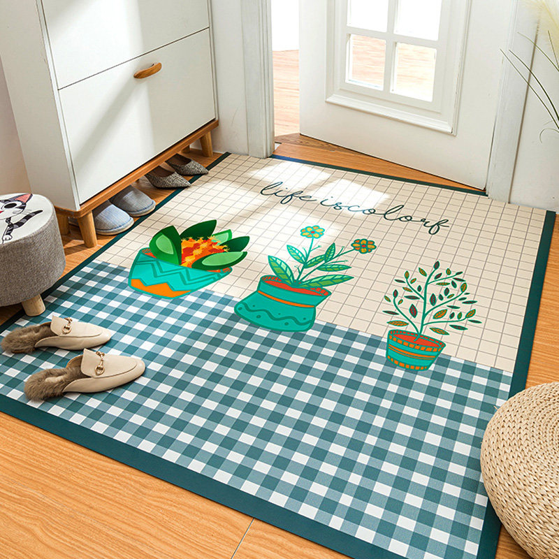Entrance Door Mat can cut PVC leather anti-slip and free of slacking floor mat for door Home Genguan Mat Light Lavish