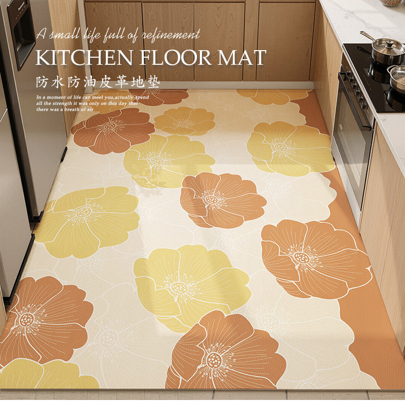 Pvc kitchen floor mat non-slip, oil-proof, wipeable, washable, waterproof door mat, entrance balcony, entrance foot mat, leather carpet