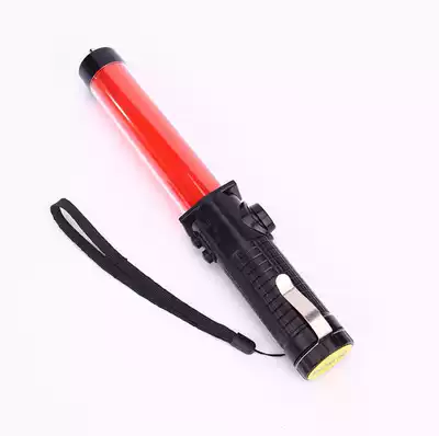 Multifunctional whistle type rechargeable traffic baton LED red and blue flash light night safety fluorescent warning stick