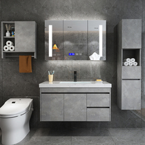 Smart Nordic bathroom cabinet combination Marble counter basin Bathroom sink washbasin washbasin cabinet customization