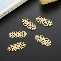 5 кусочков цветового золота 16*35 мм цветочных листов