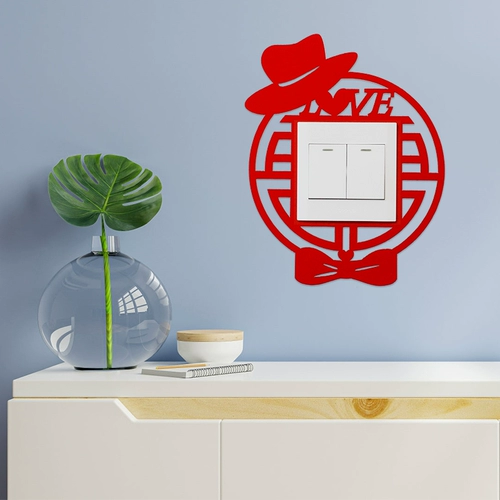 贺缘喜铺 Переключатель, креативный комплект, пластырь на стену, ткань, художественный декор