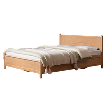 (National subsidy 15%) Original element all solid wood bed off the ground oak master bedroom double bed box storage bed A1017