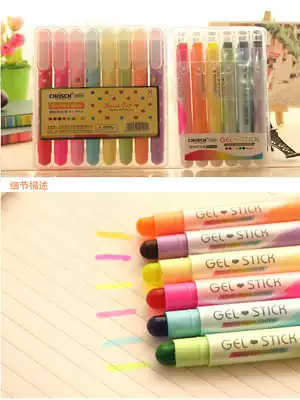 Solid fluorescent marker students use 6-color 8-color color Mark obsessive-compulsive disorder rough key outline pen to make account book notes candy pearl jelly brush card set crayon supplies artifact