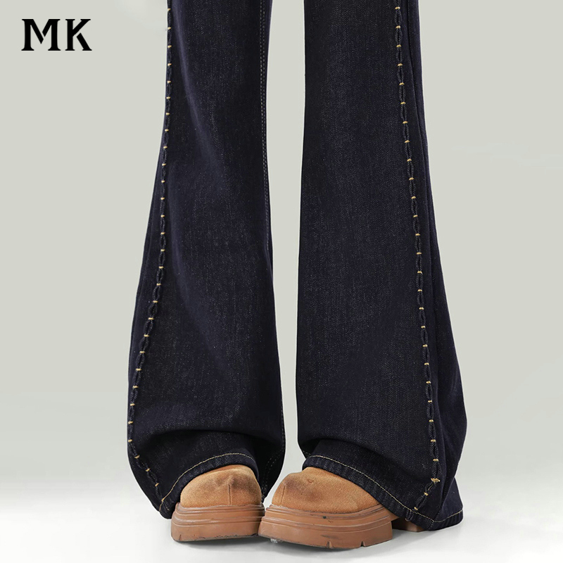 Mackerl Kiss Retro Stretchy Flared Jeans for Women, New Autumn Embroidered Design Floor-Length Bell-Bottom Pants Mackerl Kiss Retro Stretchy Flared Jeans for Women, New Autumn Embroidered Design Floor-Length Bell-Bottom Pants