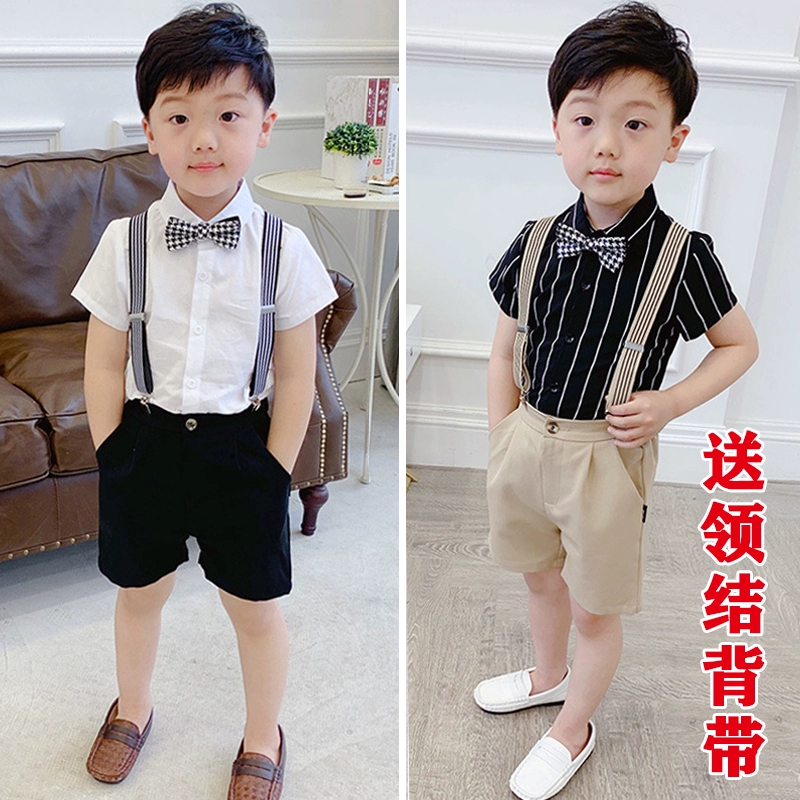 Bộ quần áo trẻ em, áo lửng bé trai, bộ đồ mùa hè, cô gái bán hoa, màn trình diễn hợp xướng của người dẫn chương trình Anh - Váy trẻ em