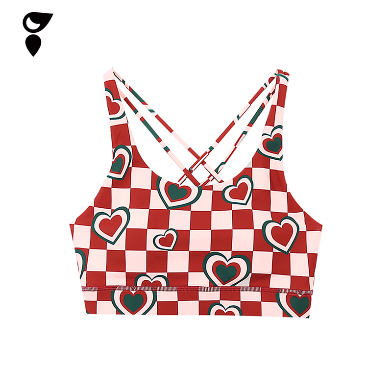 Hardship｜Red and Green Checkered Crossfit Sports Training Removable Chest Pad Breathable Sweat-Absorbent Vest