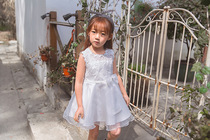 Clearance Sale Summer Childrens Clothing Girls Lace Pearl Bow Yarn Dress Small Dress Vest Dress