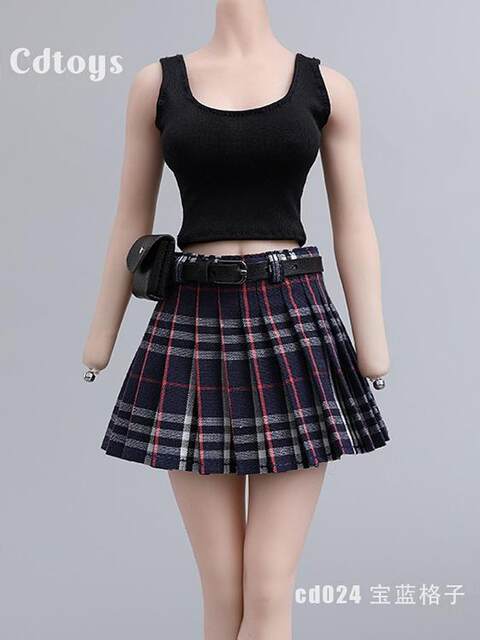 In Stock Cdtoys Cd024 1/6 Langa Tbl Plastic Female Body Half-Body Pleated Skirt Female Soldier Costume