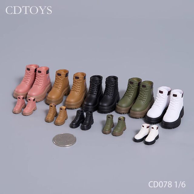 1/6 Female Soldier Figure 1/12 Work Shoes Versatile Thick-Soled Outdoor Hiking Shoes Cdtoys Cd078/Cd079 Solid