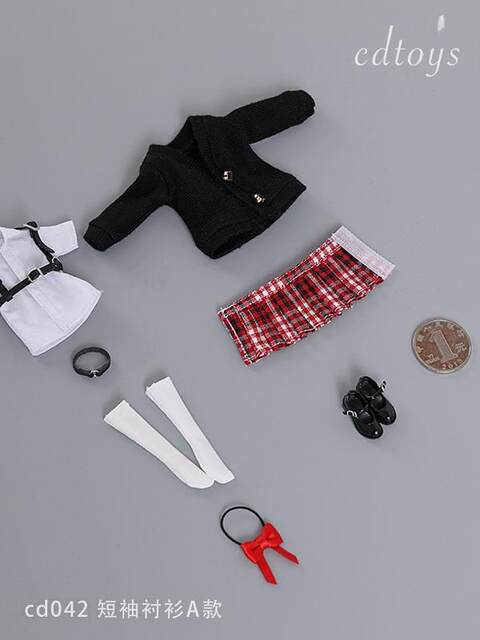 In Stock Cdtoys Cd042 1/12 Female Soldier Student Jk Skirt Set Suitable for 1:12 Plastic Body
