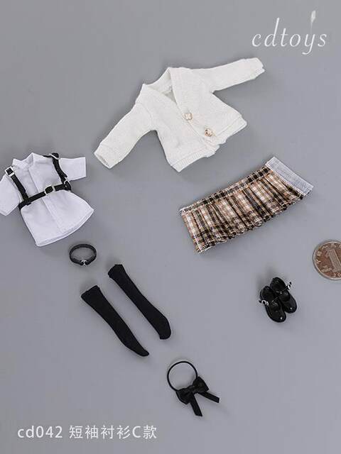 In Stock Cdtoys Cd042 1/12 Female Soldier Student Jk Skirt Set Suitable for 1:12 Plastic Body