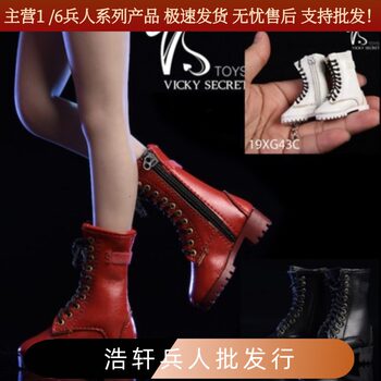 In Stock Vstoys 1/6 Zipper Boots 19Xg43 Shoes Suitable for Female Soldier Dolls Hollow Boots Leather Boots