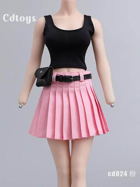 In Stock Cdtoys Cd024 1/6 Langa Tbl Plastic Female Body Half-Body Pleated Skirt Female Soldier Costume